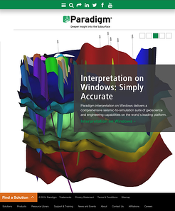 Tablet view of responsive Paradigm Website